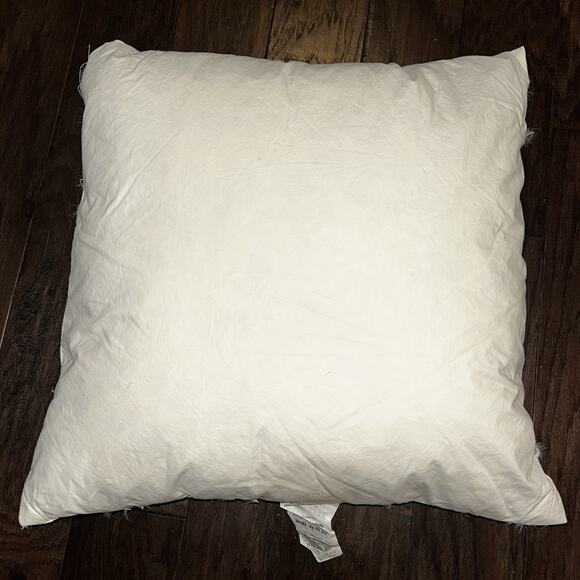 Classic Concepts Linen Pillow Orange Geometric Embroidered Deco Duck Feather 19" - Picture 9 of 12